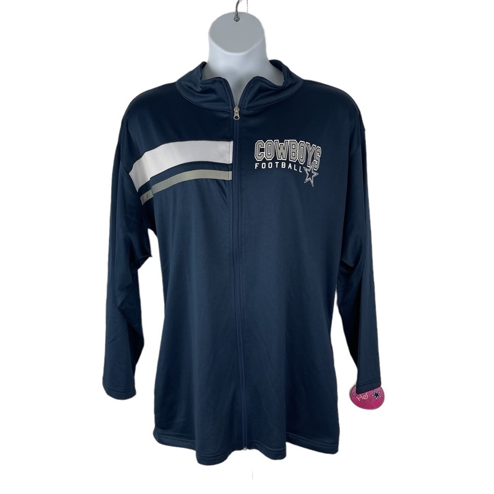Dallas Cowboys Her Style Blue Zip Up Track Jacket Size 3X